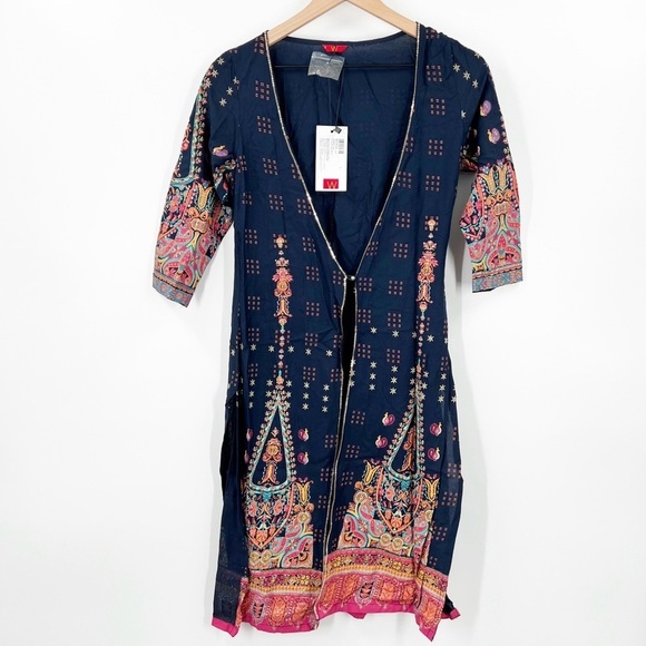 W For Woman India Kurtis Dress Cover Jacket Layer - Picture 1 of 14